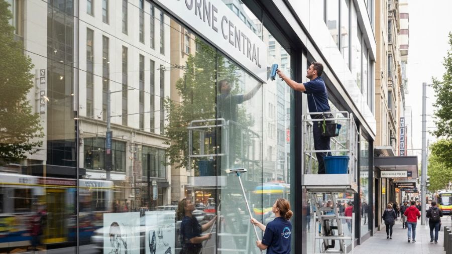 Professional commercial window cleaning team Melbourne