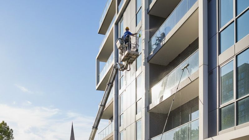 Professional strata window cleaning Melbourne apartment building — Golden Star Window Cleaning